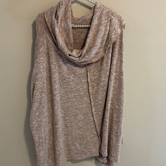 Easel Women's Cowl Neck Sweater in Tan oversized size small - Picture 1 of 6